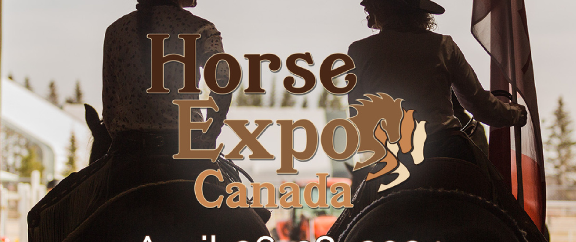 Silhouette of two riders and the words "Horse Expo Canada"